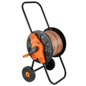NEO TOOLS vozík pre záhradnú hadicu so sklopným držiakom až 60m 1/2 alebo 20m 3/4, oranžo